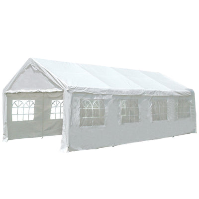 8x4m white wedding and party marquee for sale, 32m2 fully enclosed with cathedral-style windows