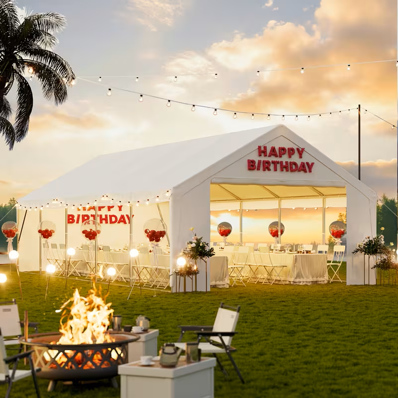 10x5m Luxury Wedding Marquee - White, Aluminium Frame