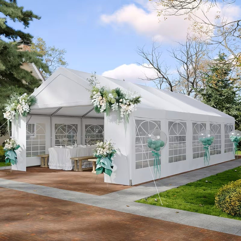 10x5m Luxury Wedding Marquee - White, Aluminium Frame