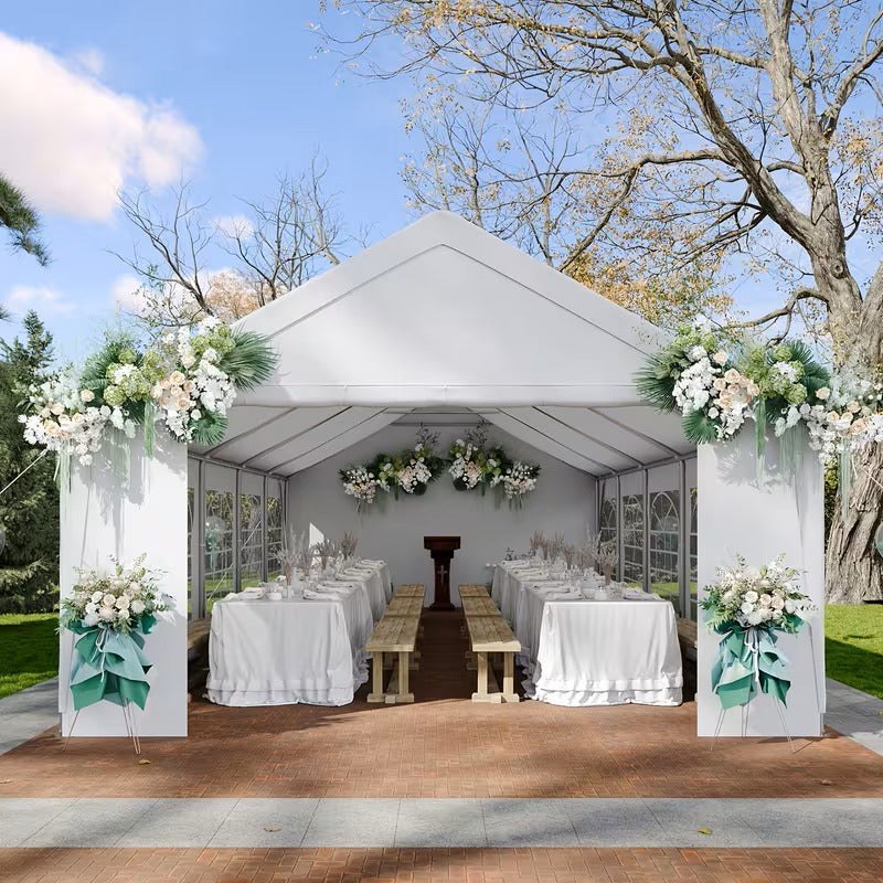 10x5m Luxury Wedding Marquee - White, Aluminium Frame