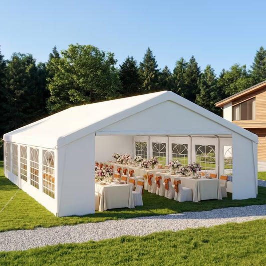 10x5m Luxury Wedding Marquee - White, Aluminium Frame