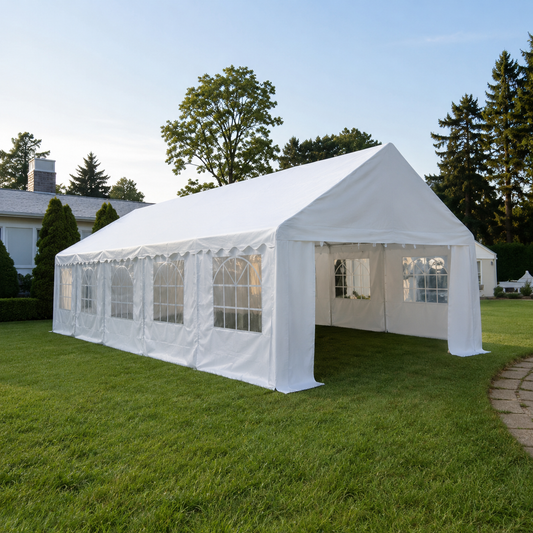 10x5m Luxury Wedding Marquee - White, Aluminium Frame