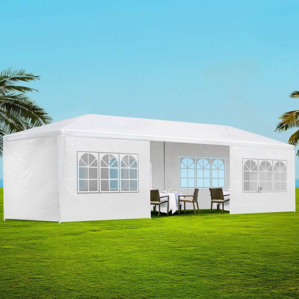 3x9m Wedding & Event Marquee - White, Side Walls