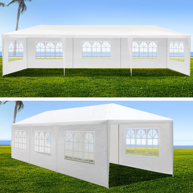 3x9m Wedding & Event Marquee - White, Side Walls