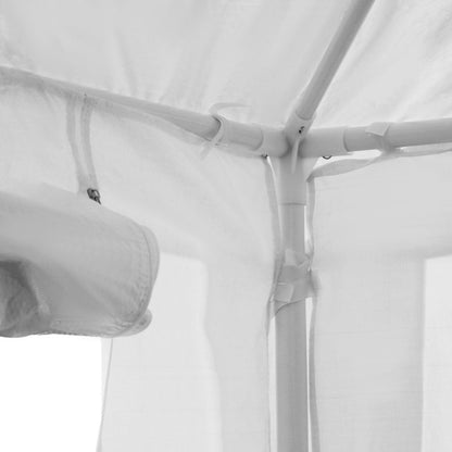 Close up of the 3x3m marquee steel frame joint and canopy fixing